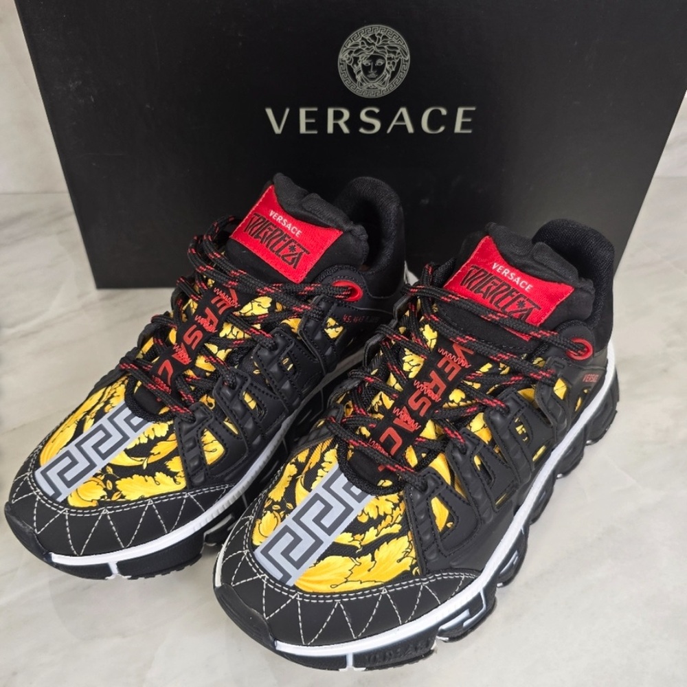 Versace Black and Yellow Athletic Shoes